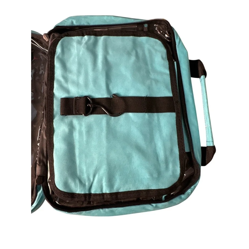 Bang & Carsen Turquoise Quilted Toiletry Bag Lightweight Travel Makeup Organizer